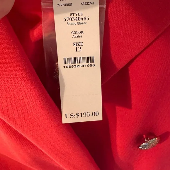 WHBM Hot pink statement suit. Studio Blazer and pants to match. - Picture 3 of 4